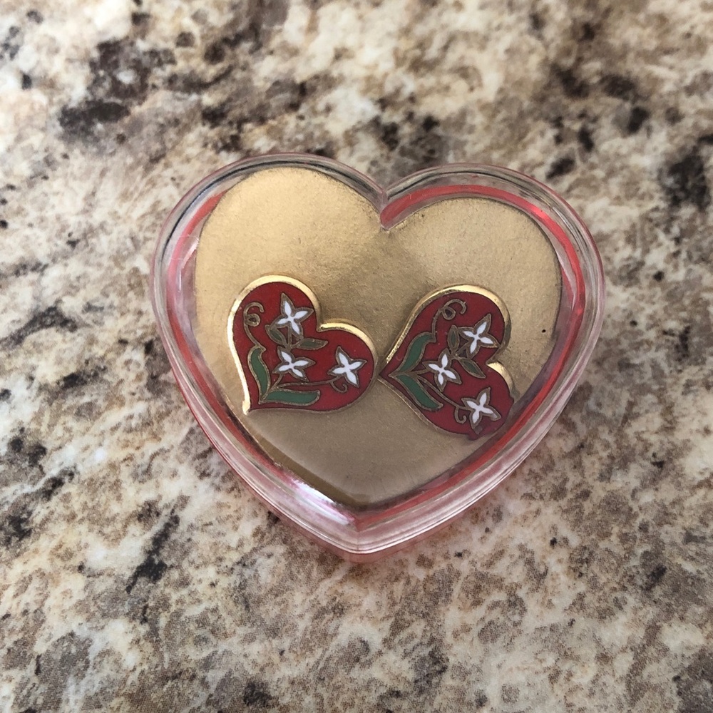Heart earrings in cute heart box from Japan